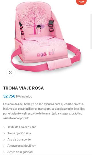 Trona viaje portable rosa Asalub