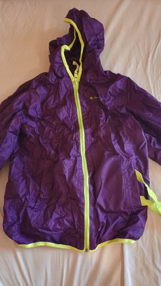 K-way bambina 10 anni viola e verde fluo portabile