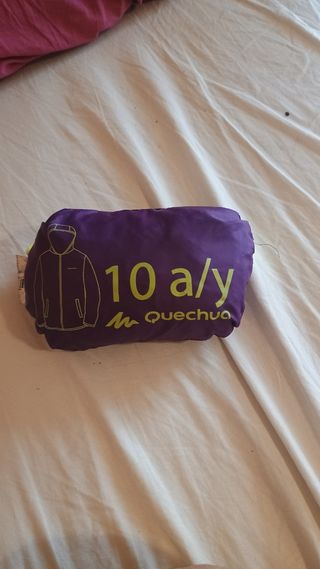 K-way bambina 10 anni viola e verde fluo portabile