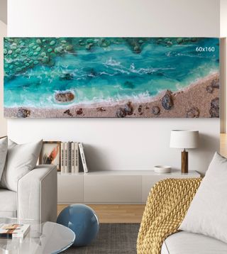 Cuadro abstracto playa 60x160cm