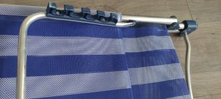 Tumbona Plegable Azul y Blanca