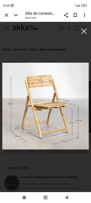 Silla plegable SKLUM de bambú