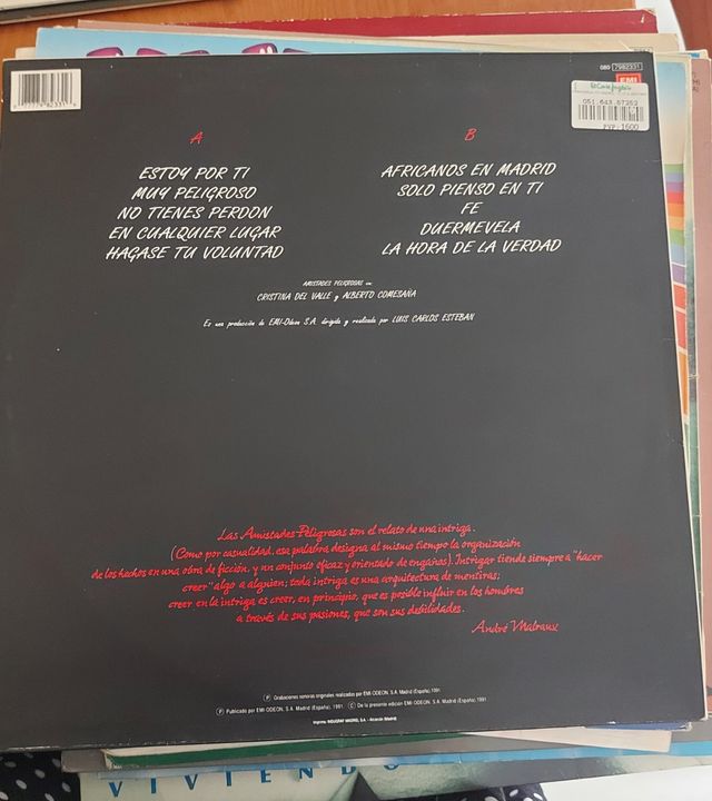 Vinilo Amistades Peligrosas