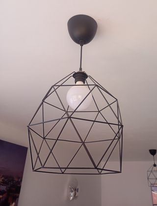 2 Lamparas Ikea negra geométrica 30cm