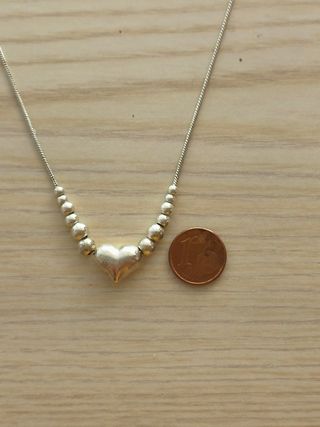 Cadena plata corazón.