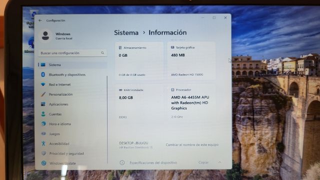 Portátil HP 15" Negro