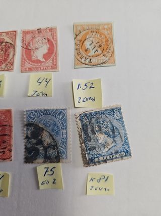 Sellos España (1850-1875) matasellados