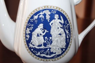 Teiera in Porcellana, Blu e Bianca