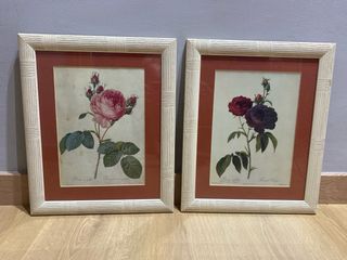 Dos cuadros con ilustraciones de rosas