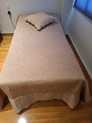Colcha cama 90cm beige algodón