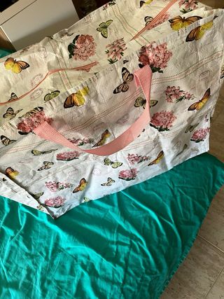 Bolsa almacenaje flores - beige/rosa