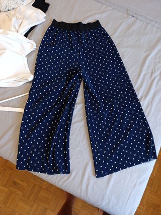 Pantalón Culotte lunares azul