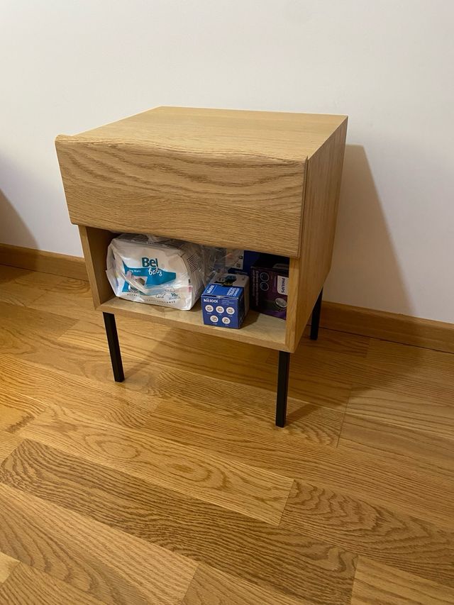 Mesita noche madera - metal