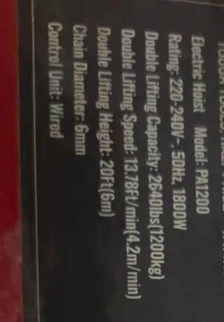 Polipasto 1200kg - ¡Nuevos!