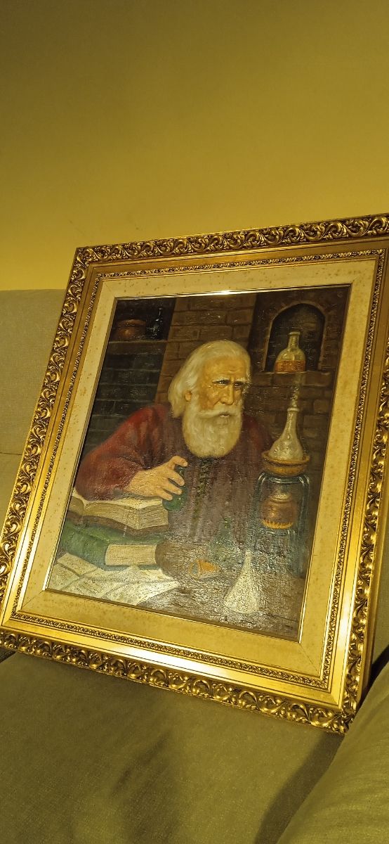 Antigua pintura al óleo