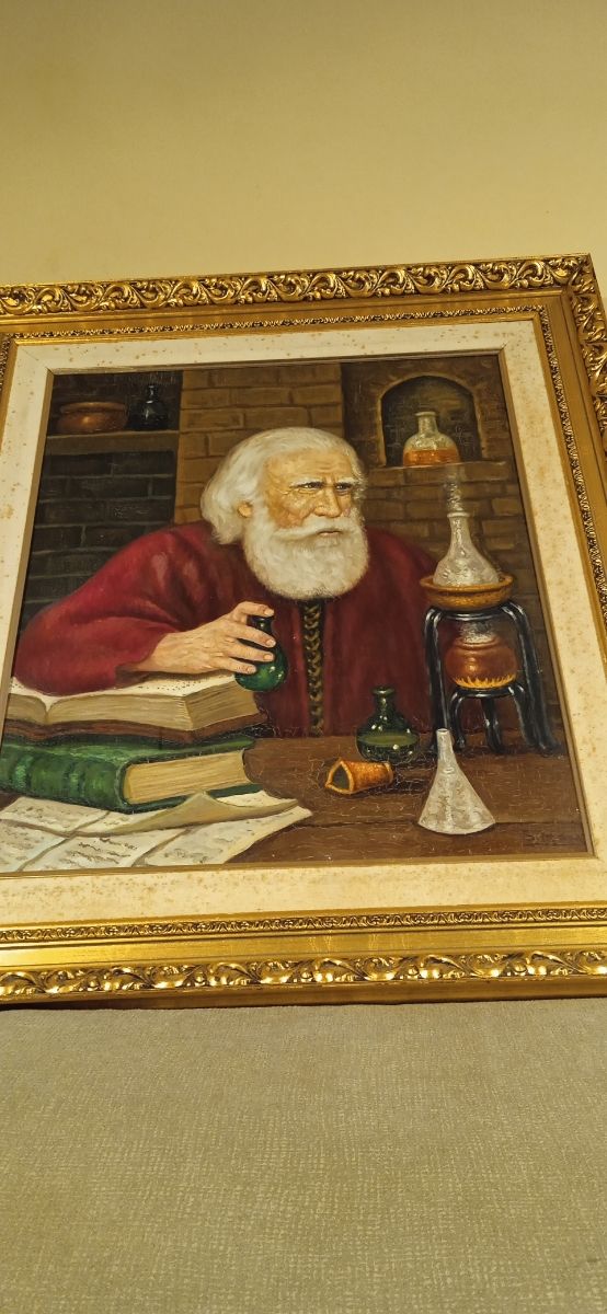 Antigua pintura al óleo