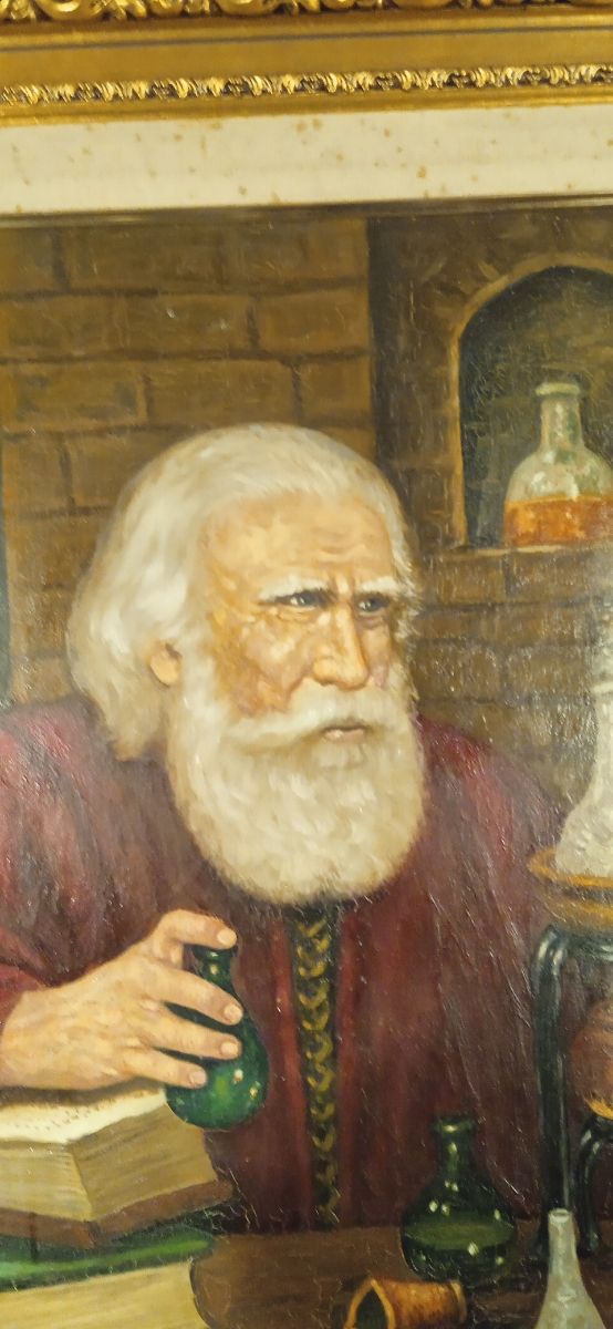 Antigua pintura al óleo