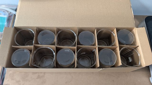12 vasos precipitados 250ml para laboratorio