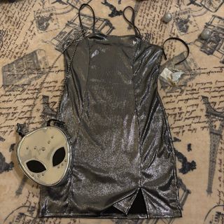 Vestido alien plata L - Disfraz mujer