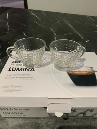 6 Tazzine Caffè Vetro Trasparente