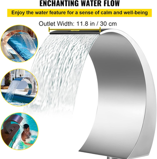 Fontana a Cascata per Piscina, in Acciaio Inox, co