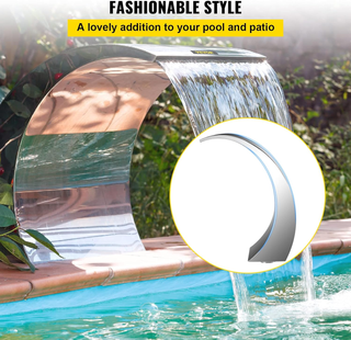 Fontana a Cascata per Piscina, in Acciaio Inox, co