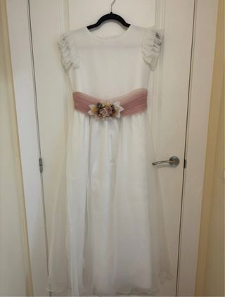 Vestido comunión Coconut niña 130 blanco-rosa