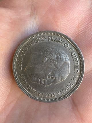 Moneda 50 Ptas Franco 1957-58