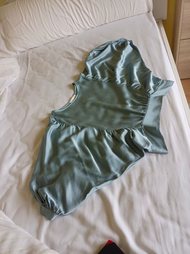 Blusa seda azul - Talla S
