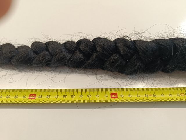 Trenza cabello natural negra 30cm