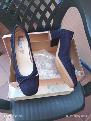 Zapatos Lince Piel Azul Nº39