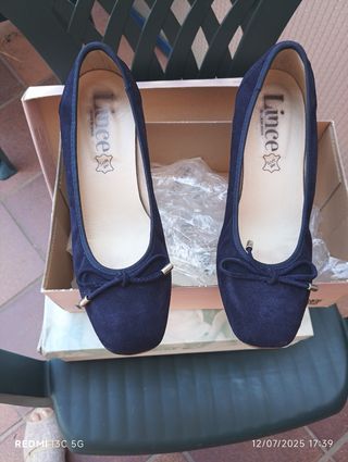 Zapatos Lince Piel Azul Nº39