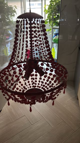 Lampara techo burdeos
