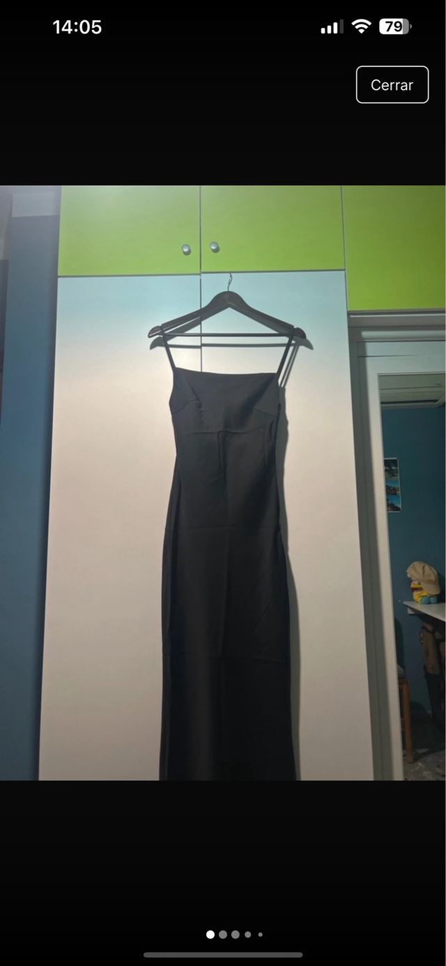 Vestido negro saten