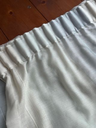 Tende sartoriali a binario celeste e bianche