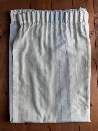 Tende sartoriali a binario celeste e bianche