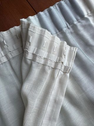 Tende sartoriali a binario celeste e bianche