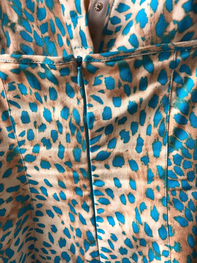 Abito Krizia elasticizzato- Beige & turchese