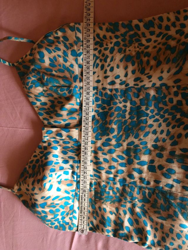 Abito Krizia elasticizzato- Beige & turchese