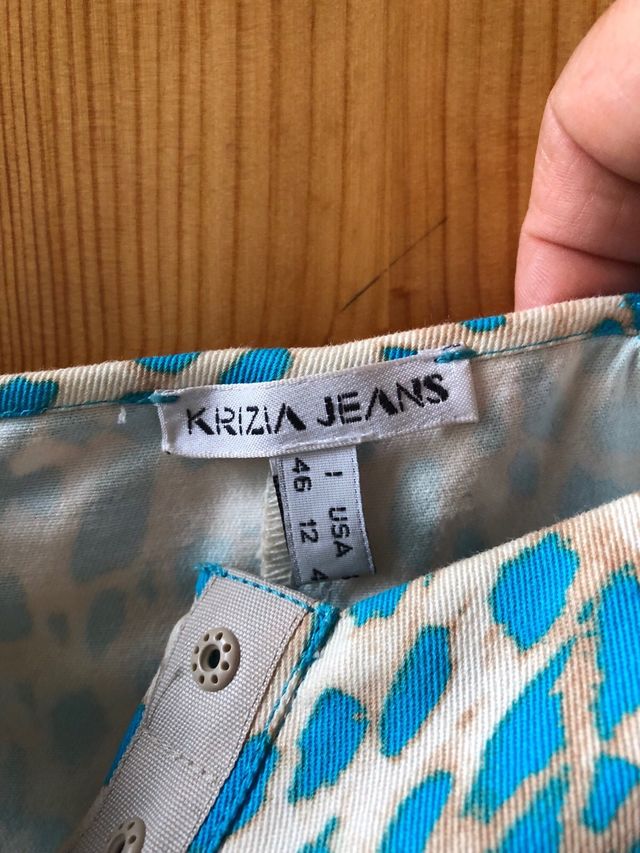 Abito Krizia elasticizzato- Beige & turchese