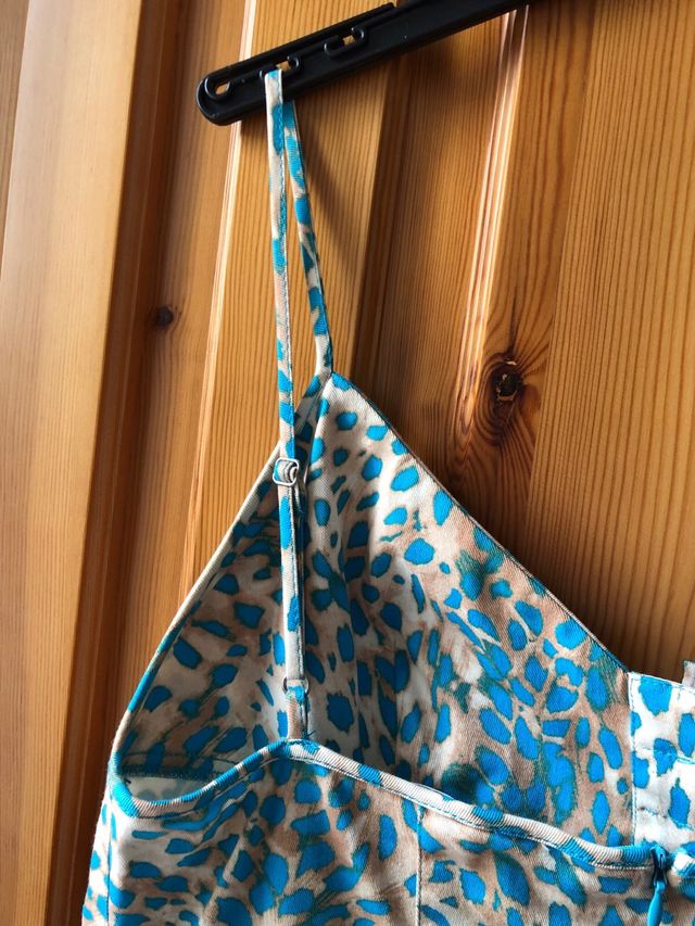 Abito Krizia elasticizzato- Beige & turchese