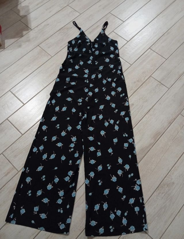 Tutina jumpsuit fiori blu