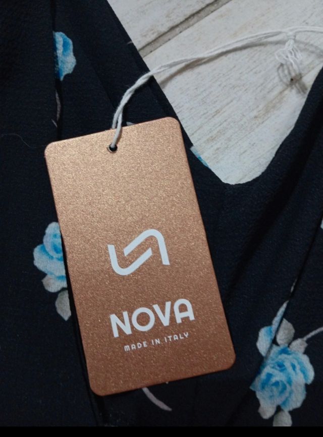 Tutina jumpsuit fiori blu