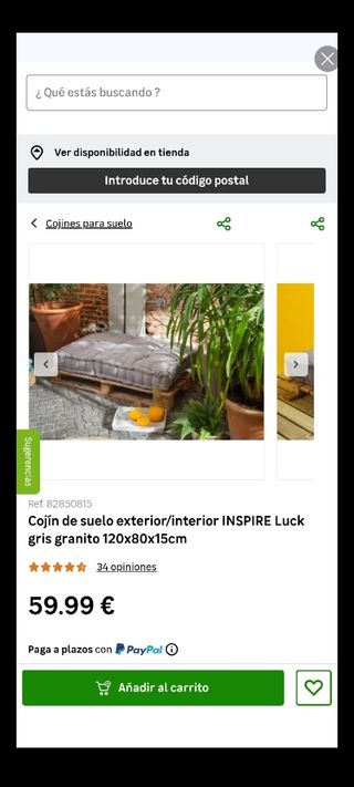 Sofá 3 palets más cojín 1,20 x 80cm