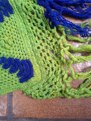 Colcha tejida a mano vintage