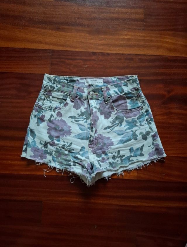 Shorts vaqueros estampados - flores