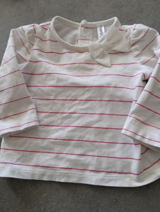 Maglietta neonata righe rosa