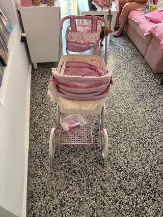 Carrito bebé niña rosa vintage