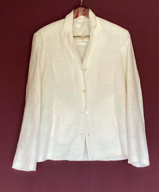 Chaqueta blanca tejido ligero mujer