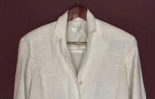 Chaqueta blanca tejido ligero mujer